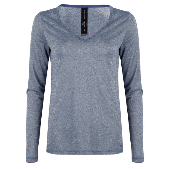 Grace Long Sleeve Top | Blue Melange