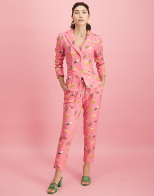 Eva Easy To Wear Blazer Tropical | Coral