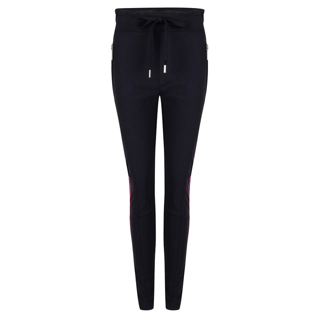 Khloe Drawstring Pants | Black/Fuxia