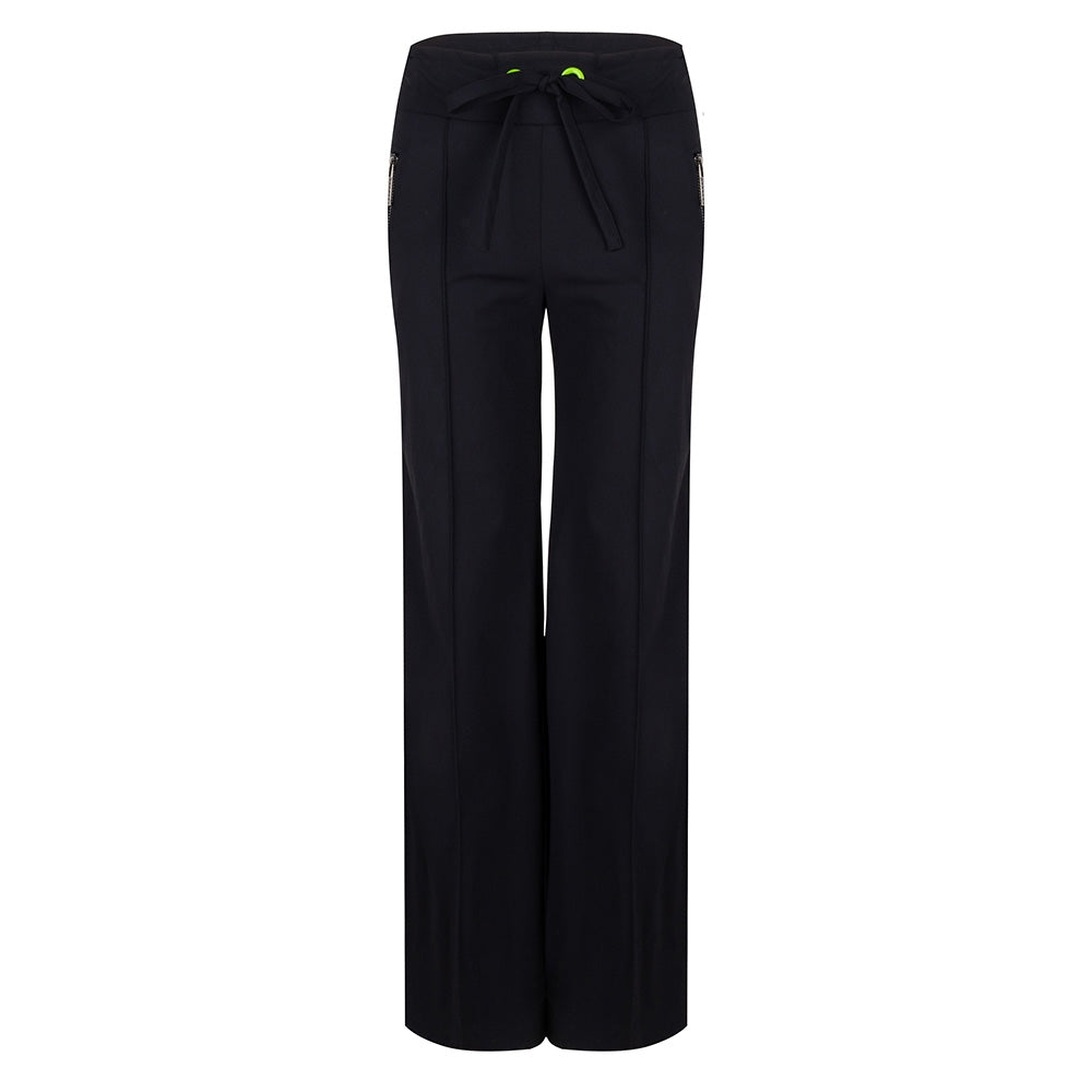 Lila Drawstring Pants | Black/Green