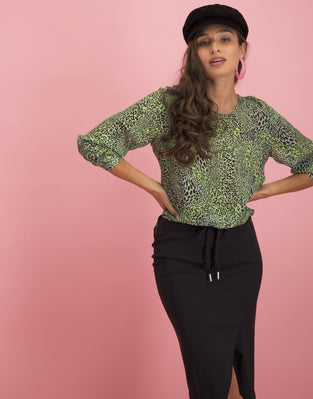 Evie Tie Top Animal | Green