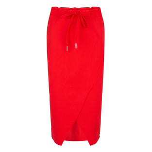 Edie Drawstring Skirt | Red