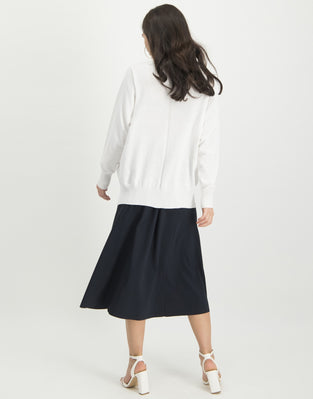 Stephanie Boat Neck Sweater Serena Sweater | White