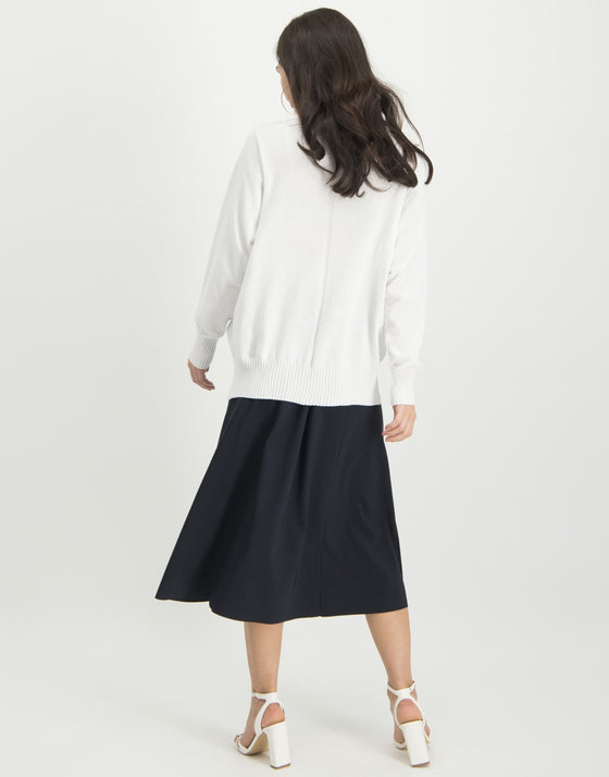 Stephanie Boat Neck Sweater Serena Sweater | White
