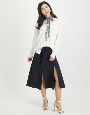 Stephanie Boat Neck Sweater Serena Sweater | White