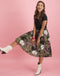Maddy Skirt Leopard and Rose | Black