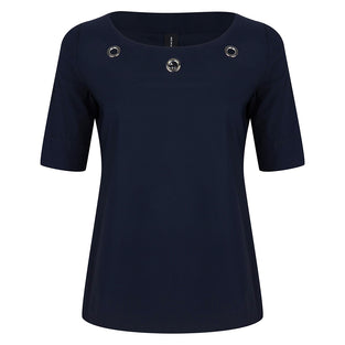 Lea Eyelet Top | Blue