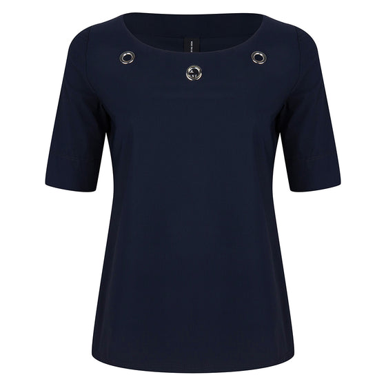 Lea Eyelet Top | Blue