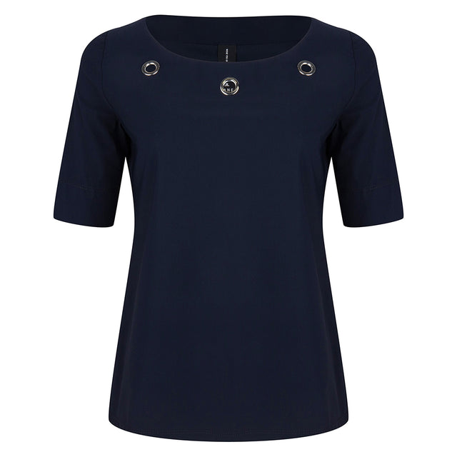 Lea Eyelet Top | Blue