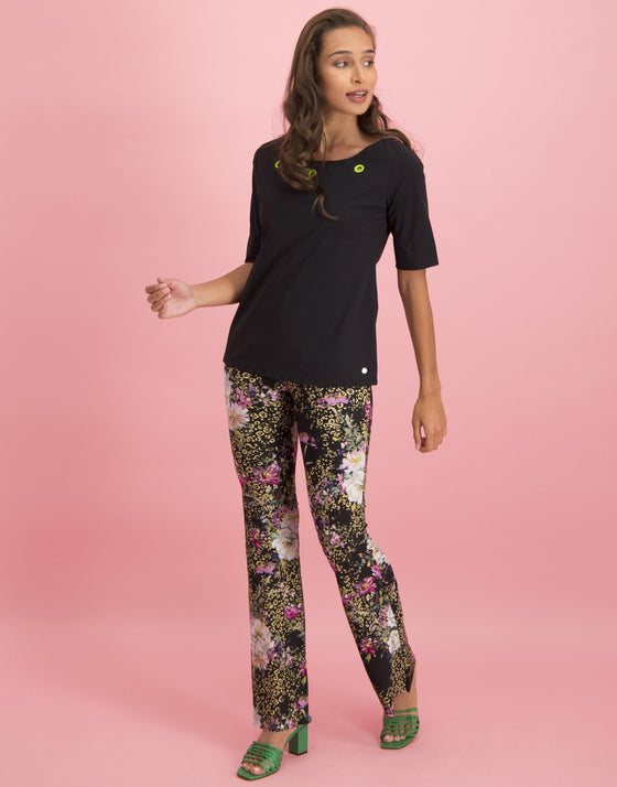 Lea Eyelet Top | Black