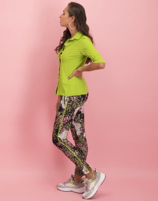Khloe Drawstring Pants Leopard and Rose | Black