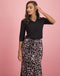 Noel Eyelet Shirt | Black/Fuxia