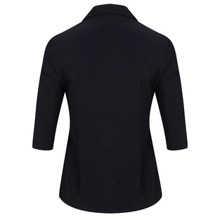 Noel Eyelet Shirt | Black/Fuxia