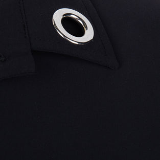 Noel Eyelet Shirt | Black/Fuxia