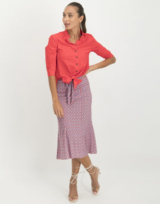 Chloe Cropped Blouse | Red