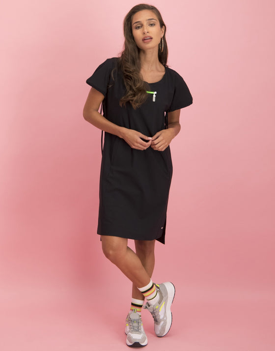 Tiff Zipper Dress | Black