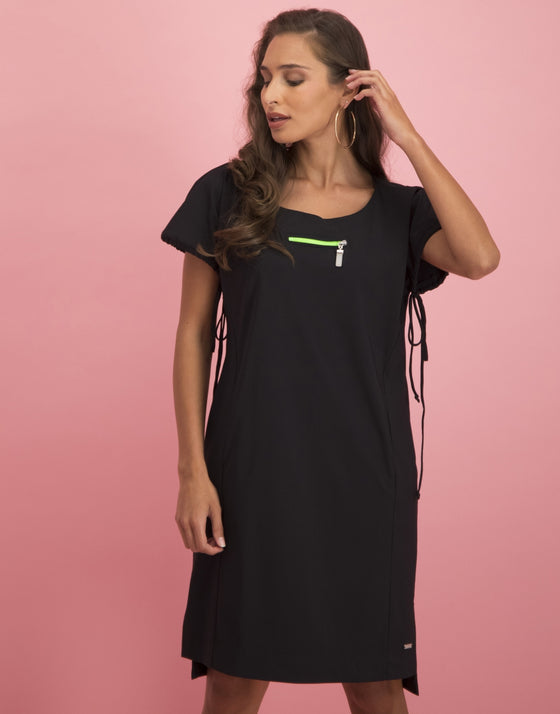 Tiff Zipper Dress | Black