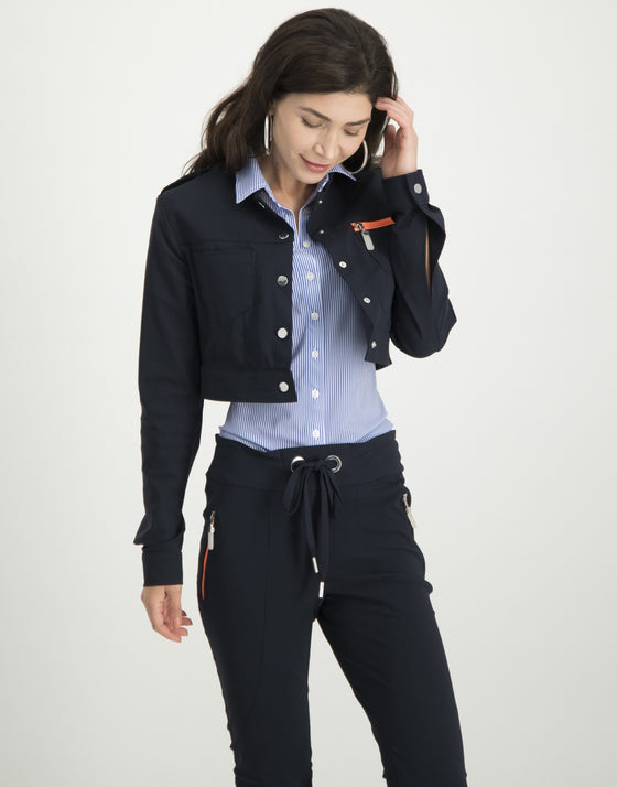 BLOUSE | White/Blue