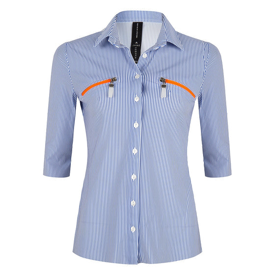 BLOUSE | White/Blue