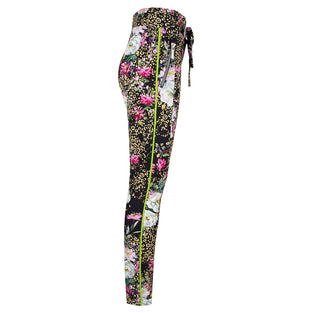 Khloe Drawstring Pants Leopard and Rose | Black