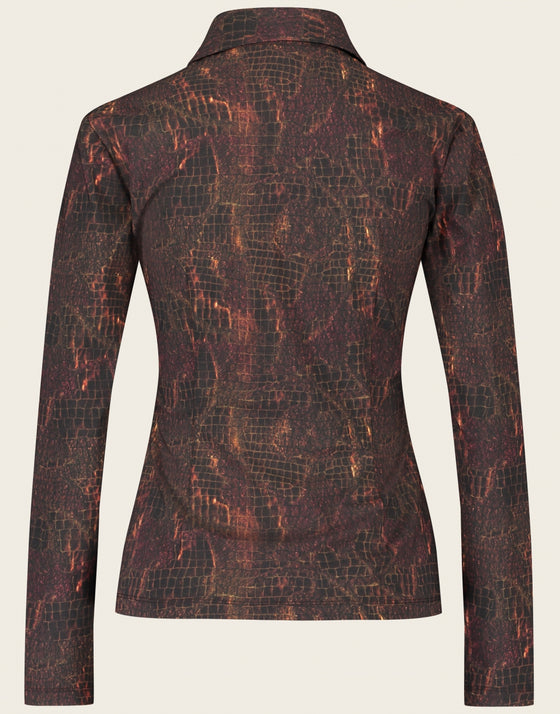 Blouse Kikkie | Brown snake