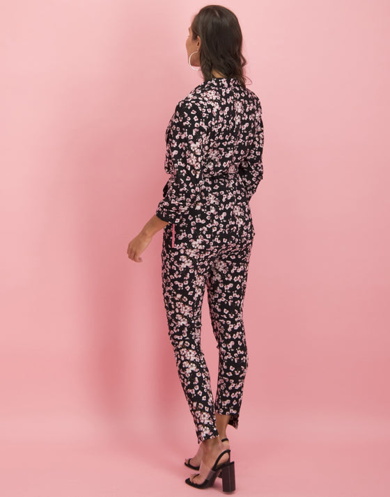 Serena Blazer Black and Bloom | Black