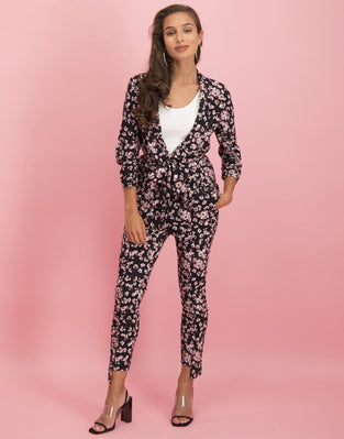 Serena Blazer Black and Bloom | Black