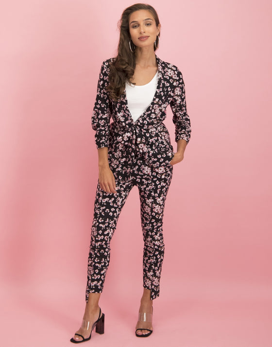 Serena Blazer Black and Bloom | Black