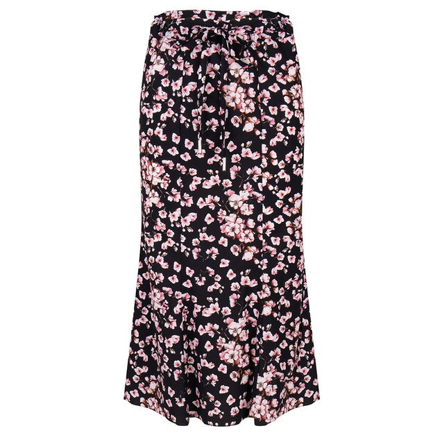 Joanie Flared Skirt Black and Bloom | Black