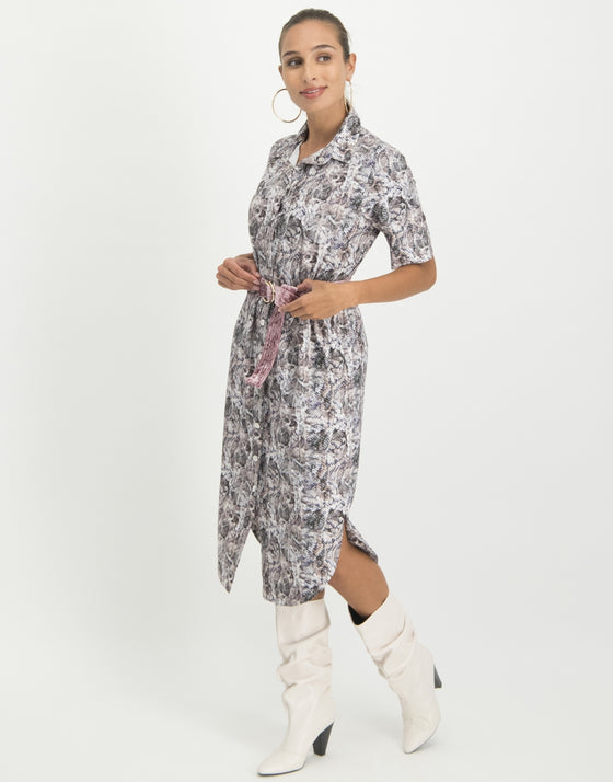 Melania Dress Pink Snake | Barry Pink