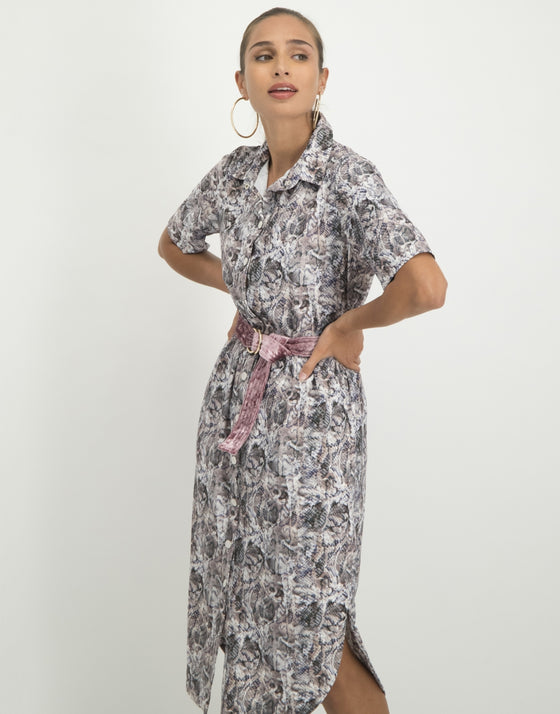 Melania Dress Pink Snake | Barry Pink
