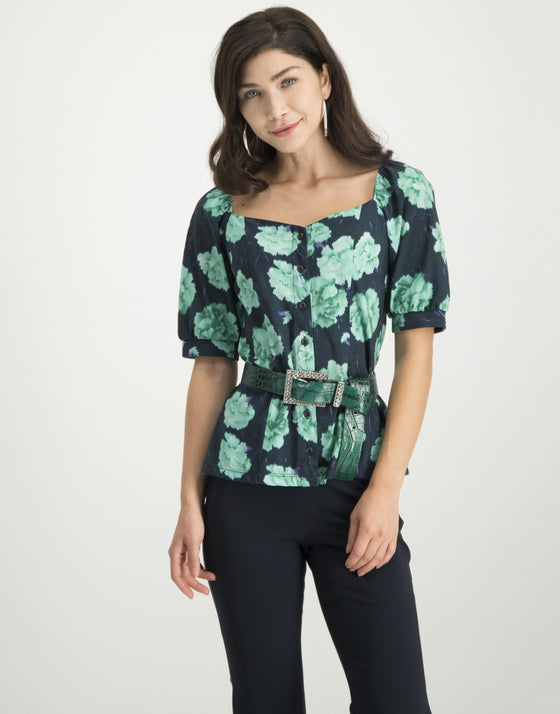 Wendy Top Blue Bloom | Blue