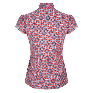 Tash Pussybow Blouse Graphic | White/Red