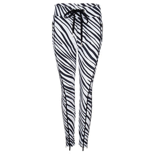 Khloe Drawstring Pants Black White | White/Black