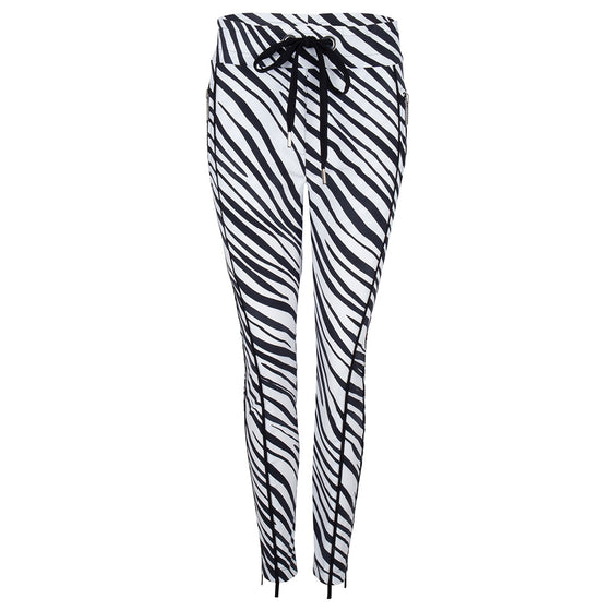 Khloe Drawstring Pants Black White | White/Black