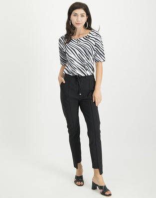 Lea Eyelet Top Black and White | White/Black