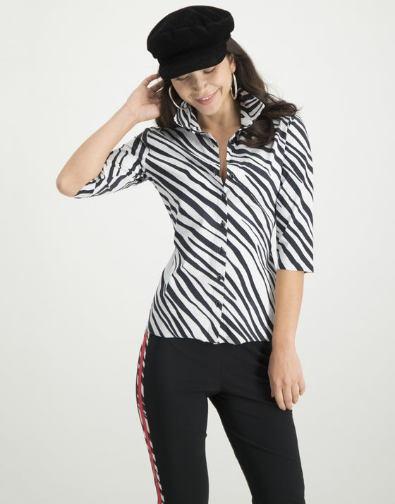 Debbie Shirt Black and White | White/Black